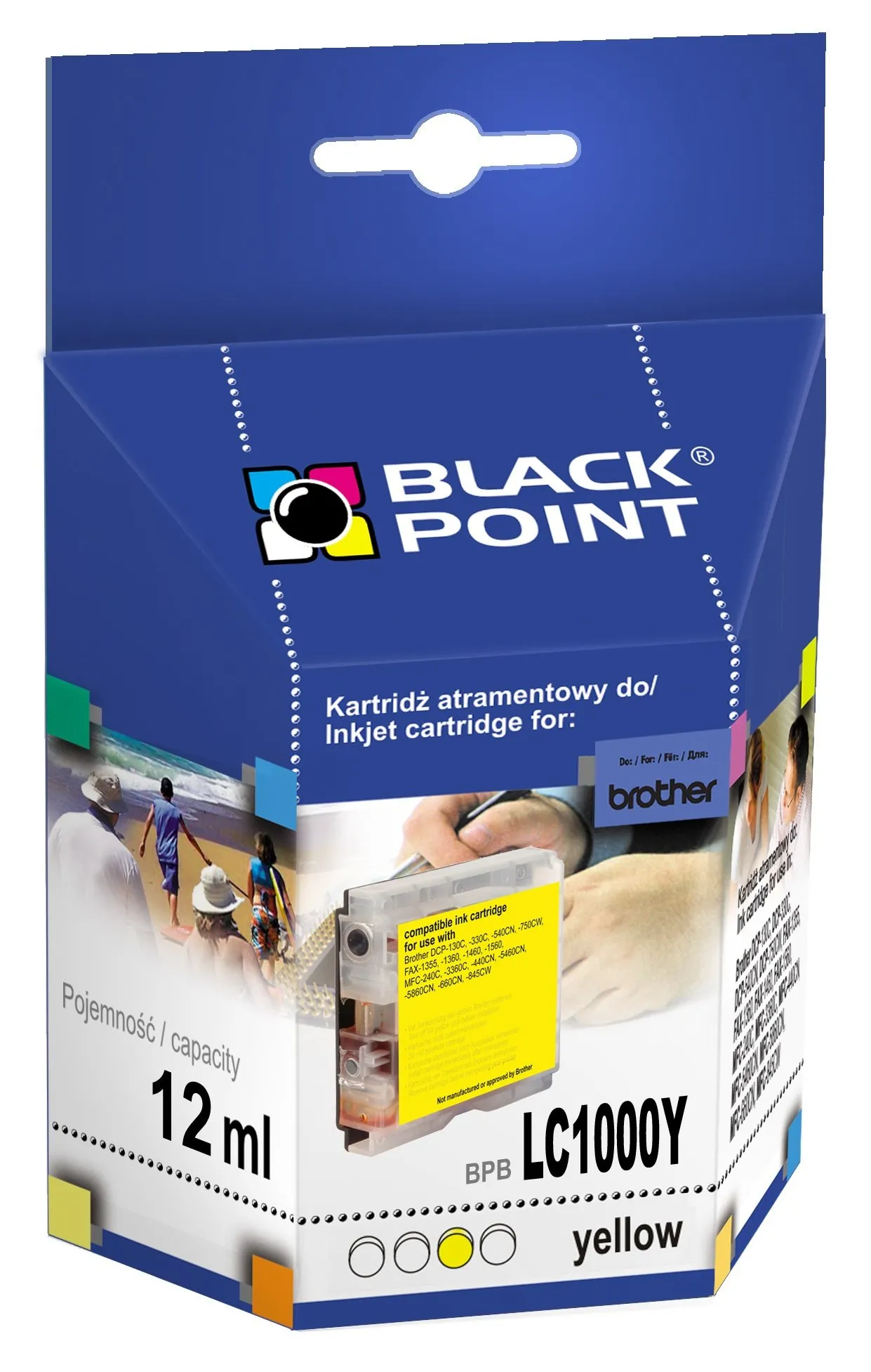 Tusz Black Point BPBLC1000Y (zamiennik LC-1000Y, LC-970Y) Żółty 12 ml