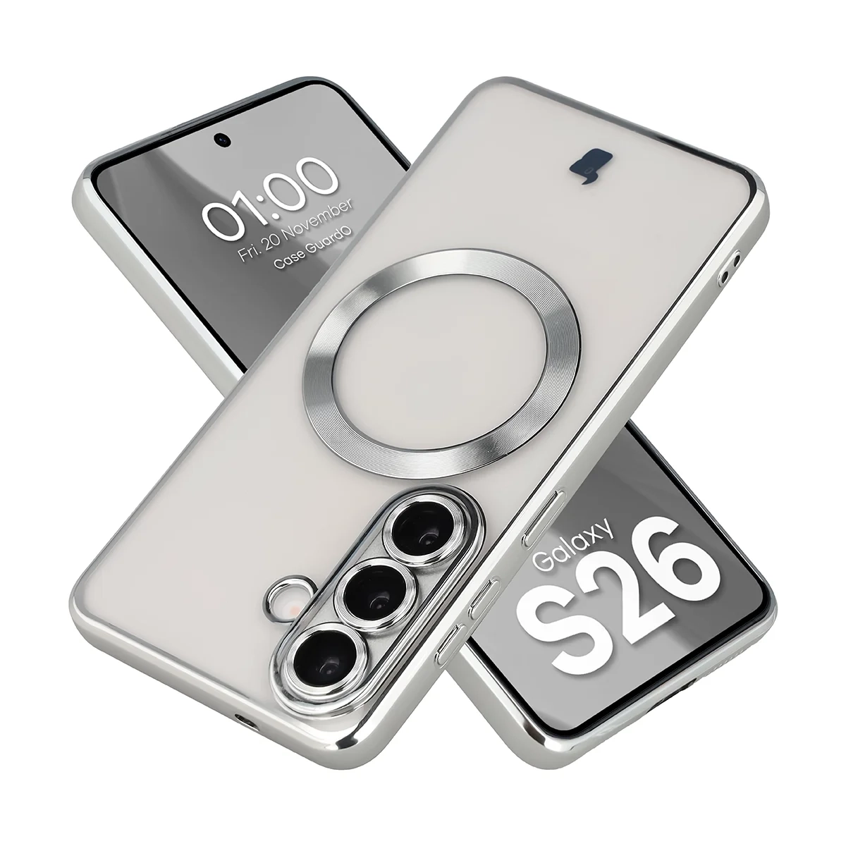 Etui Bizon Case GuardO do Galaxy S26 Srebrny
