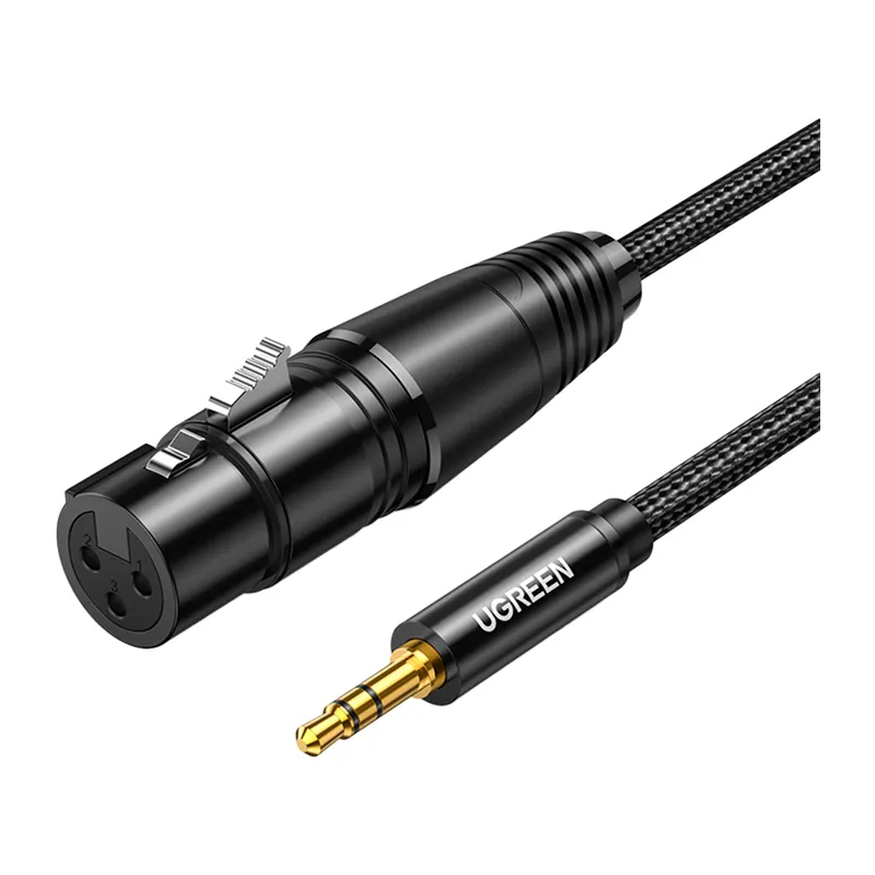 Kabel  audio UGREEN AV182 XLR Jack 3.5mm 1m Czarny