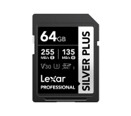 Lexar SILVER PLUS SDXC 64GB 255/135 V30
