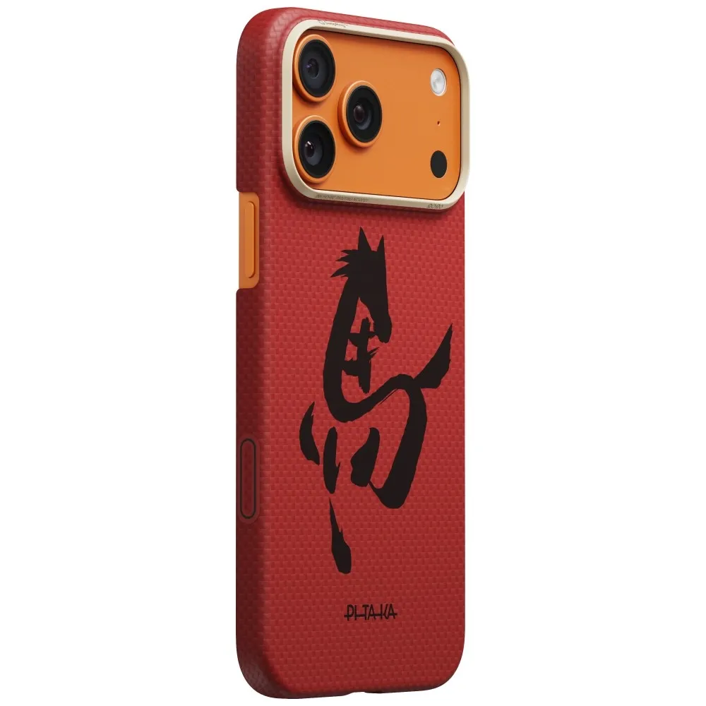 Etui Pitaka Edge Case Ink Horse Painting do iPhone 17 Pro Max Czerwony
