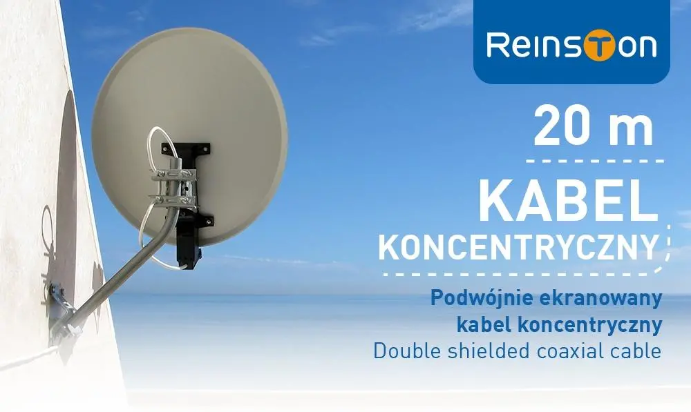 Kabel koncentryczny Reinston ESAT004 20m Biały