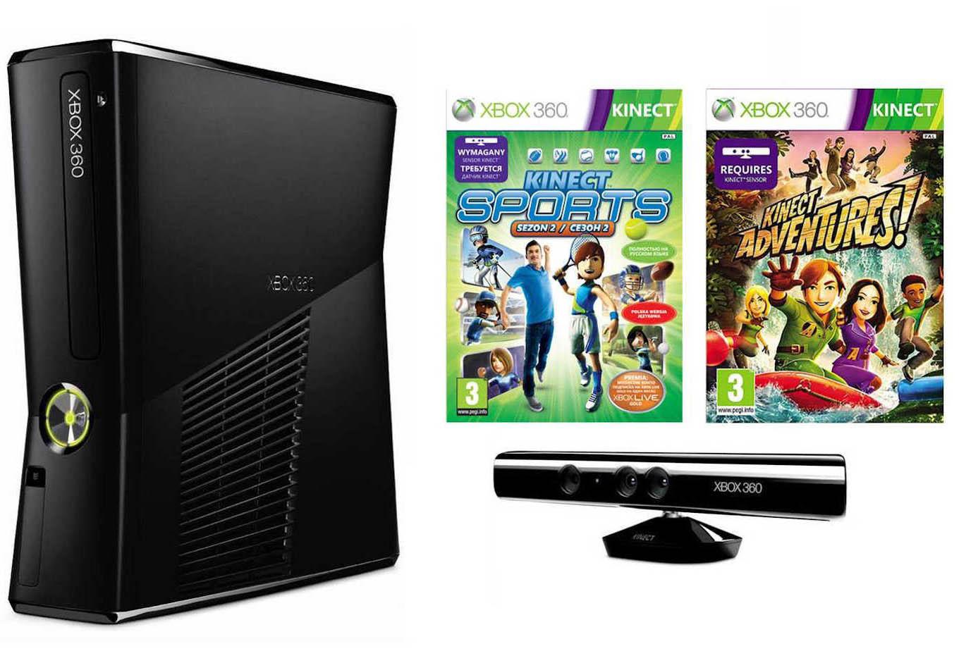 Konsola Xbox 360 4GB + Kinect + 2 gry