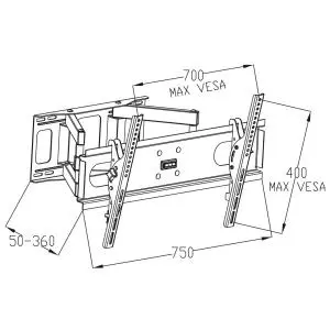 Uchwyt ART AR-52 od 30" do 70" Max 60kg