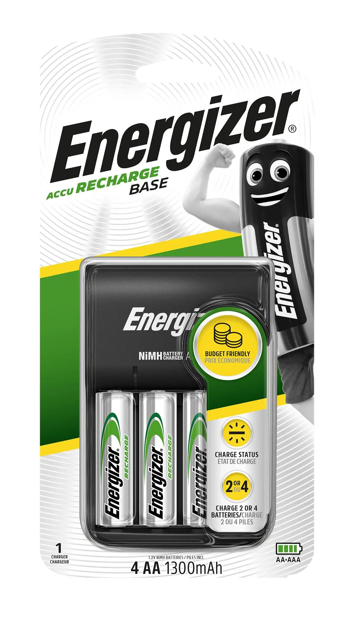 Ładowarka Energizer Base + 4 akumulatory AA 1300 mAh