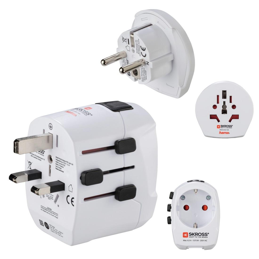 Adapter podróżny Hama World Travel Pro Light 2xUSB 00137383