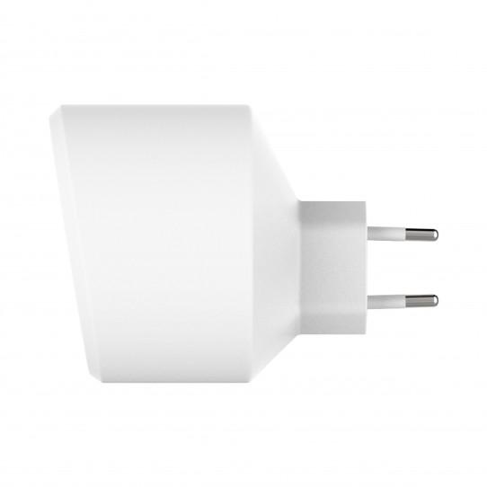 Xqisit Travel Charger 5,4A Dual USB+USB-C EU (biały)