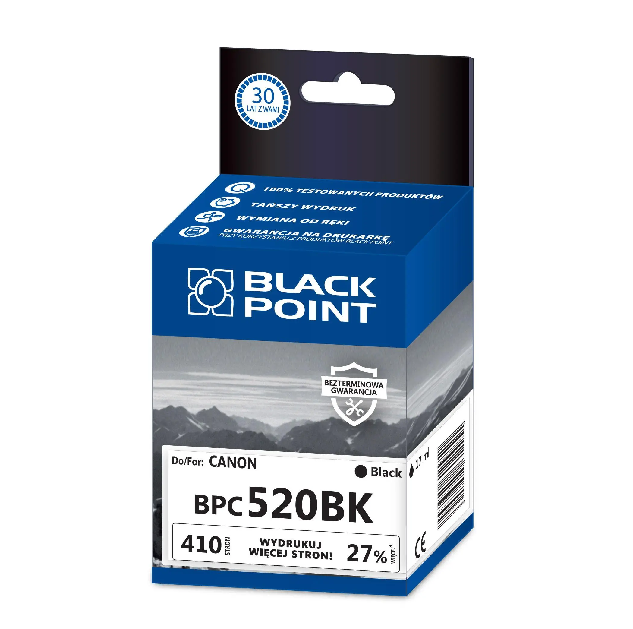Tusz Black Point BPC520BK (zamiennik PGI-520BK) Czarny 17 ml