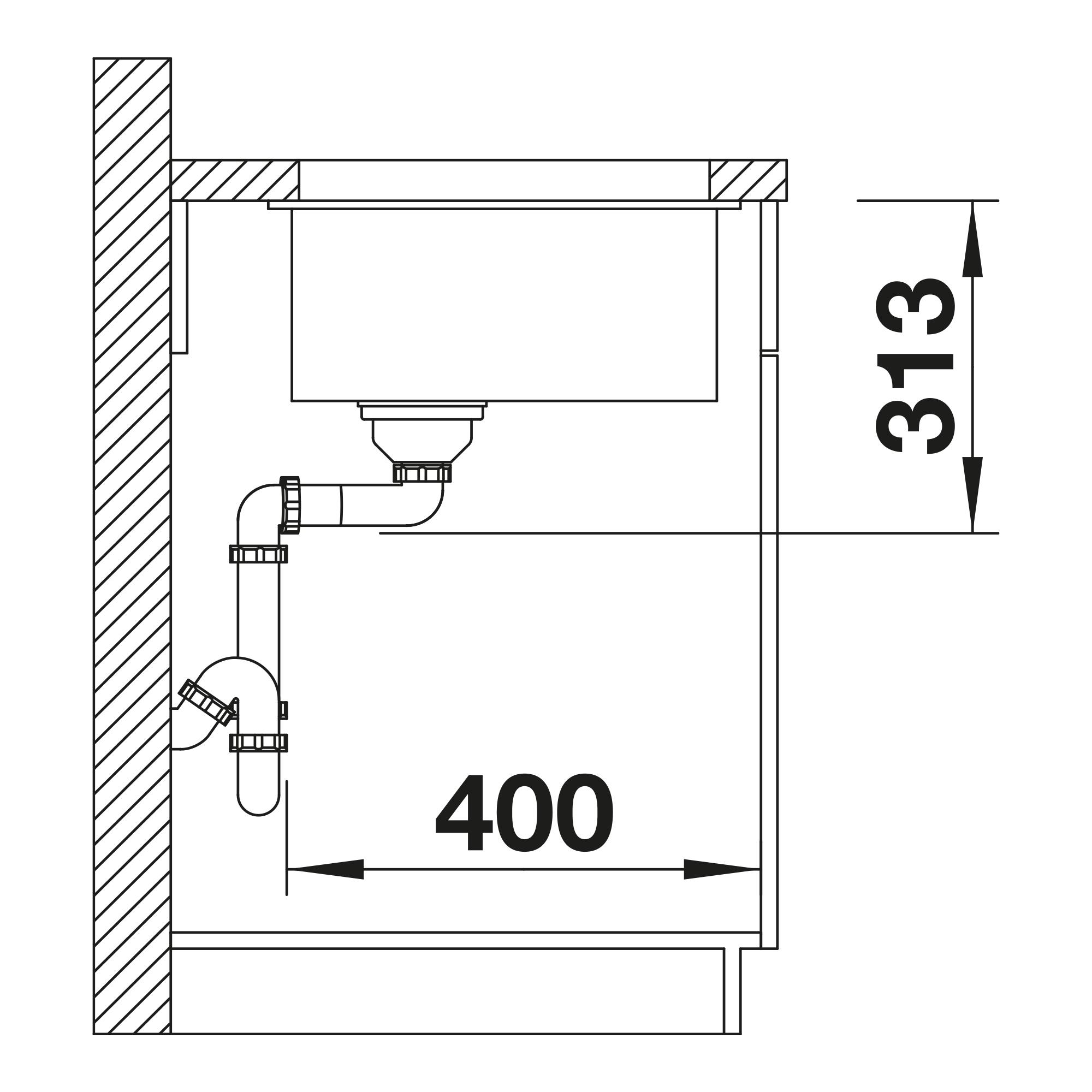 Zlewozmywak Blanco SUBLINE 400-U 523425 (perłowoszary)