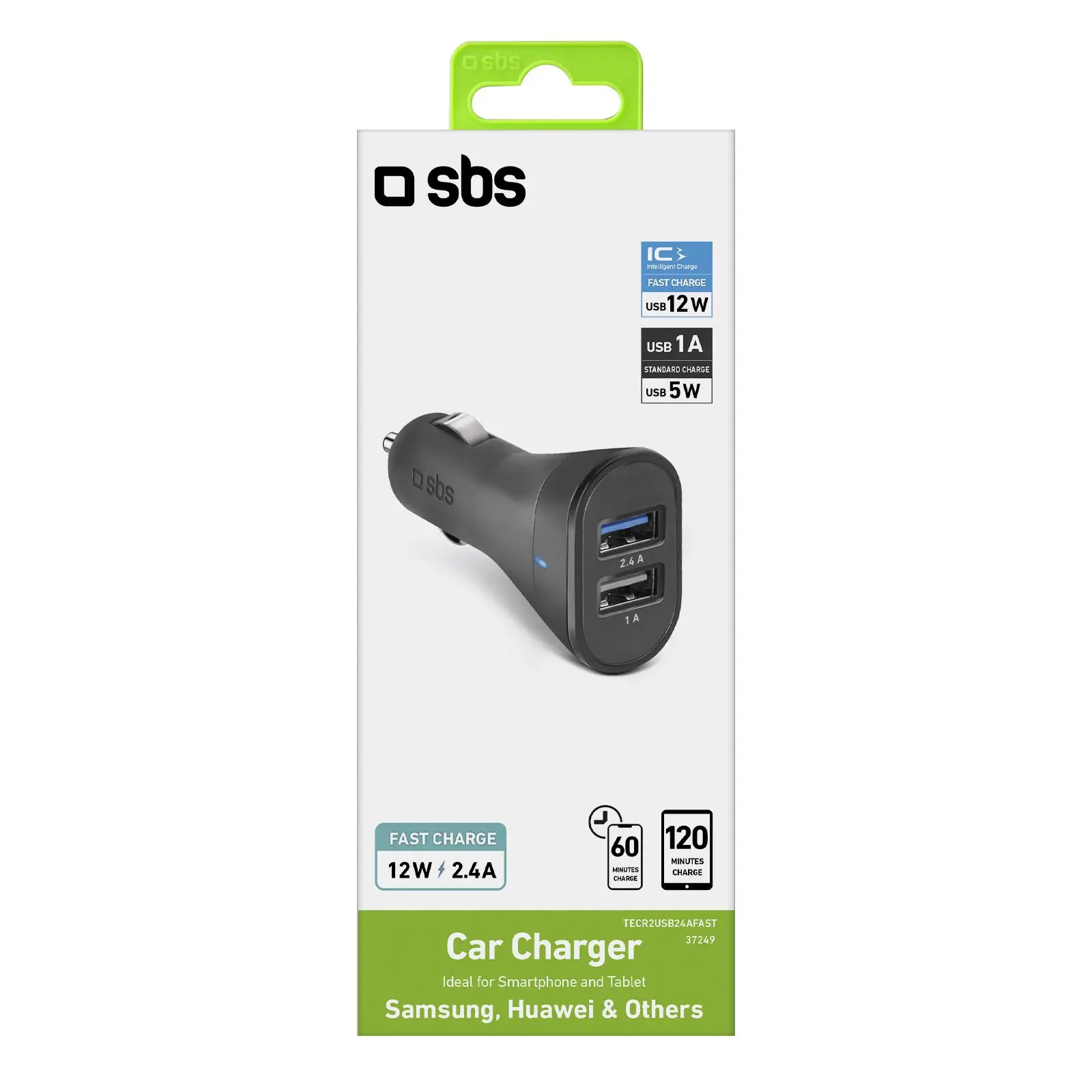 Ładowarka samochodowa SBS TECR2USB24AFAST Czarny