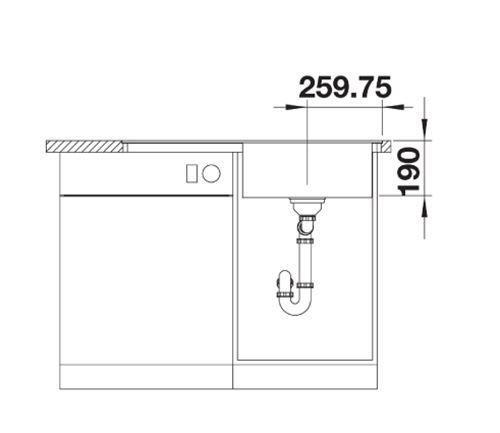 Zlewozmywak Blanco ZENAR 5 S-F 523869 Komora z prawej strony Granitowy Biały