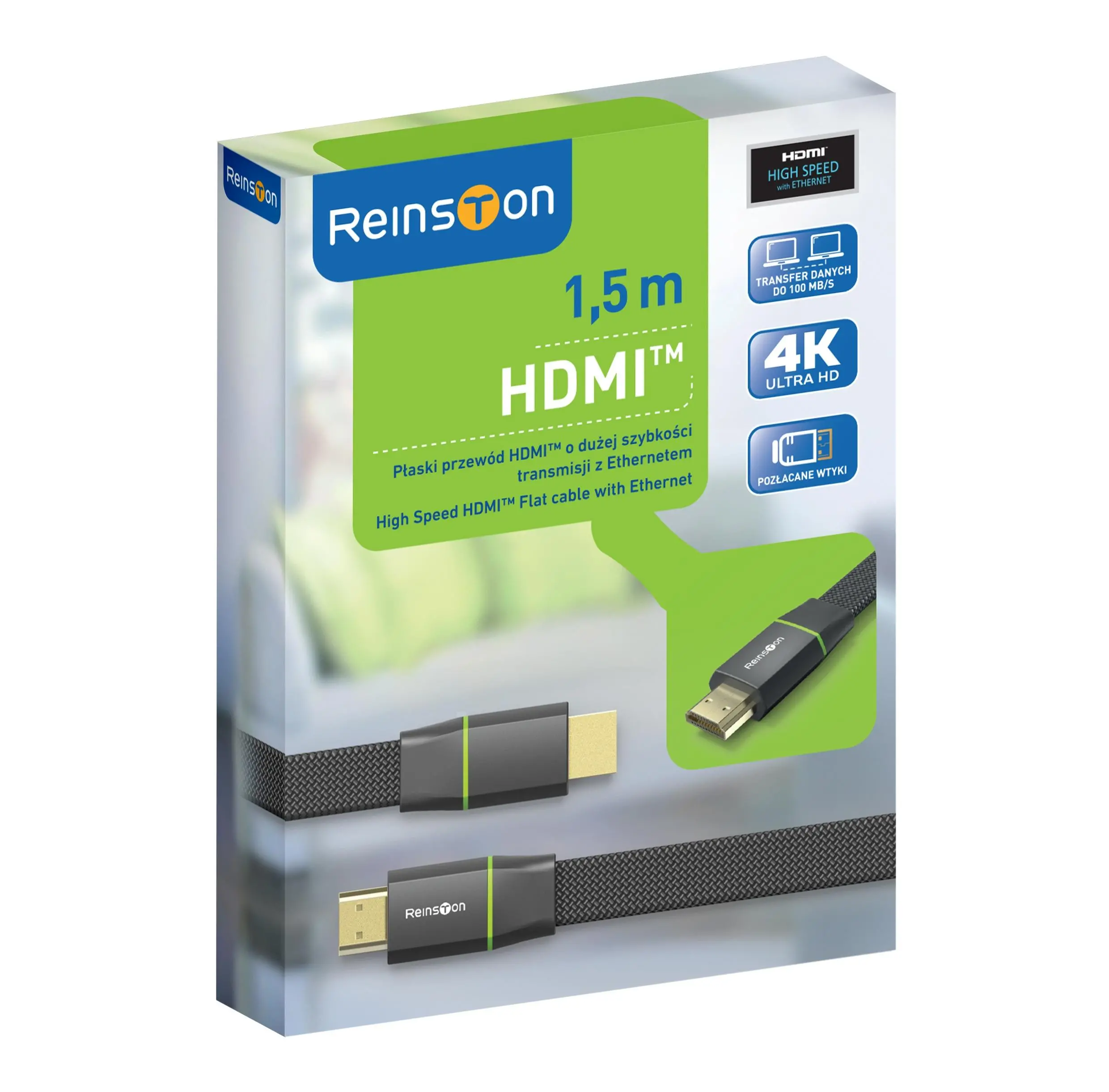 Kabel HDMI Reinston EK025 1,5m Srebrny