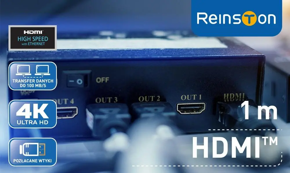 Kabel HDMI Reinston EK019 1m Srebrny