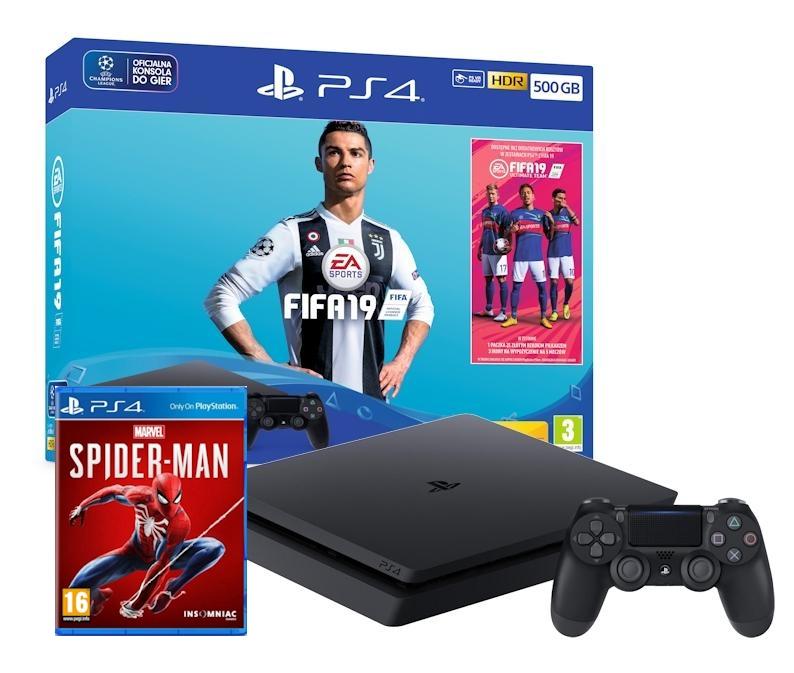 Konsola Sony PlayStation 4 Slim 500GB + FIFA 19 + Marvel’s Spider-Man
