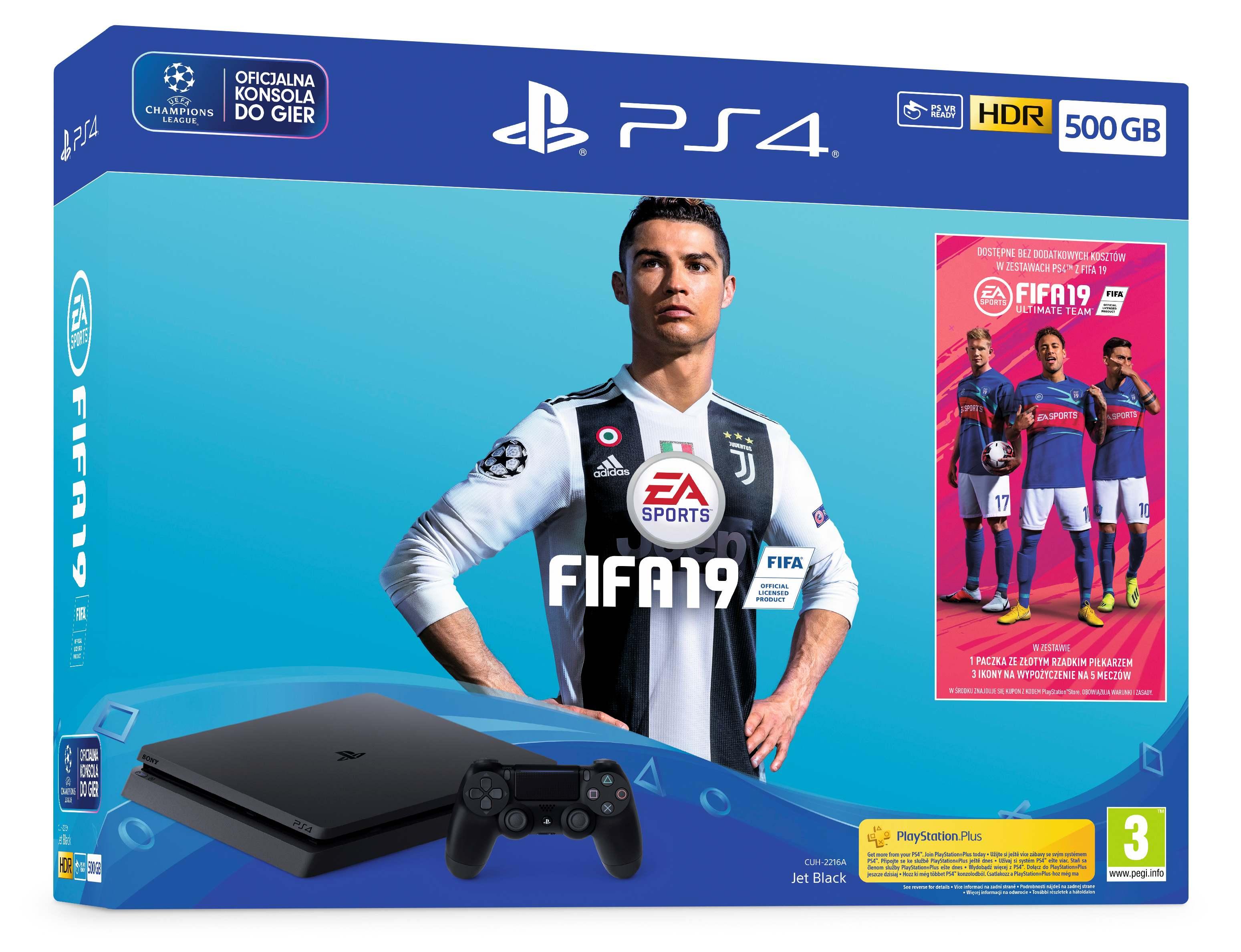 Konsola Sony PlayStation 4 Slim 500GB + FIFA 19 + Marvel’s Spider-Man