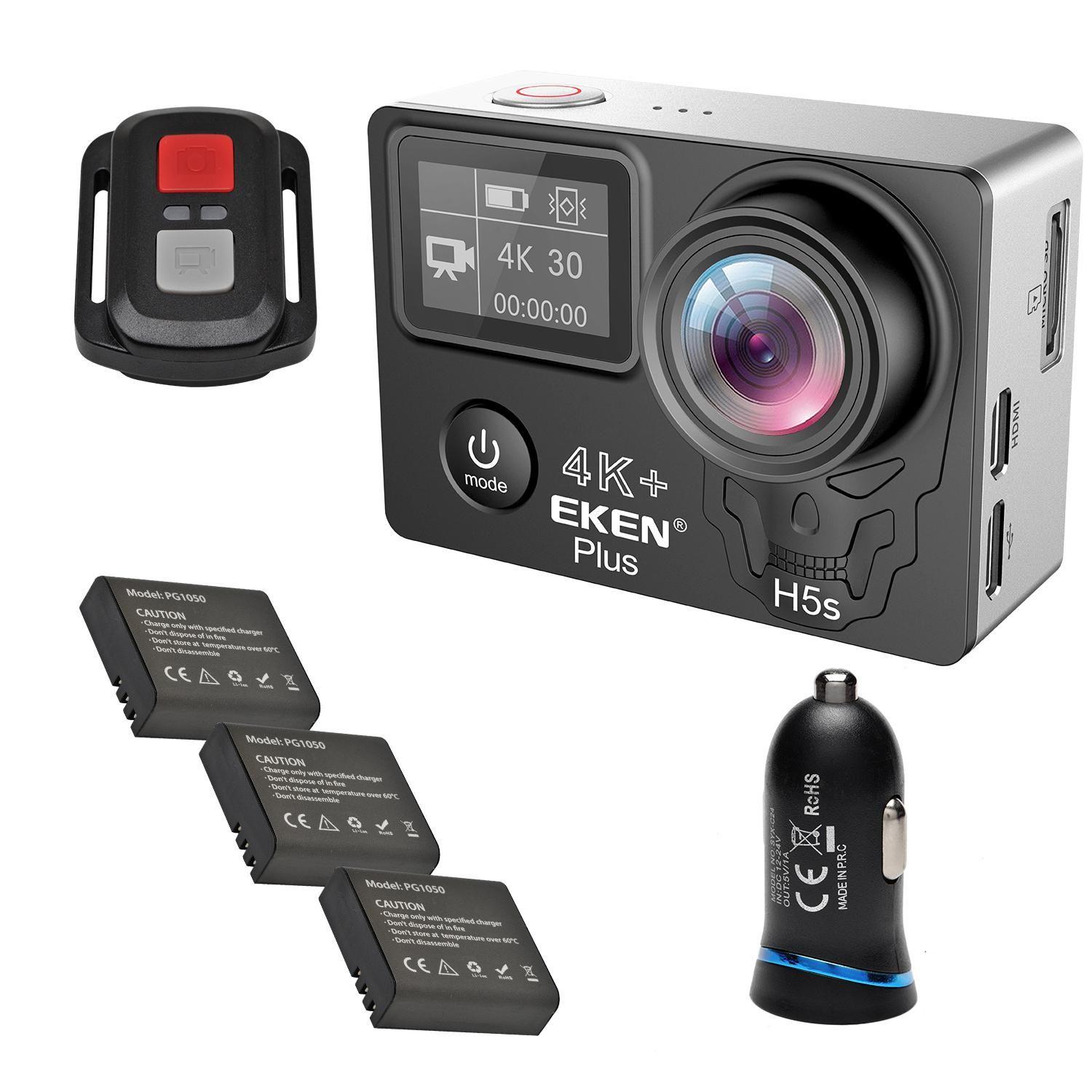 Eken H5s Plus WiFi 4K + 3 akumulatory + ładowarka samochodowa
