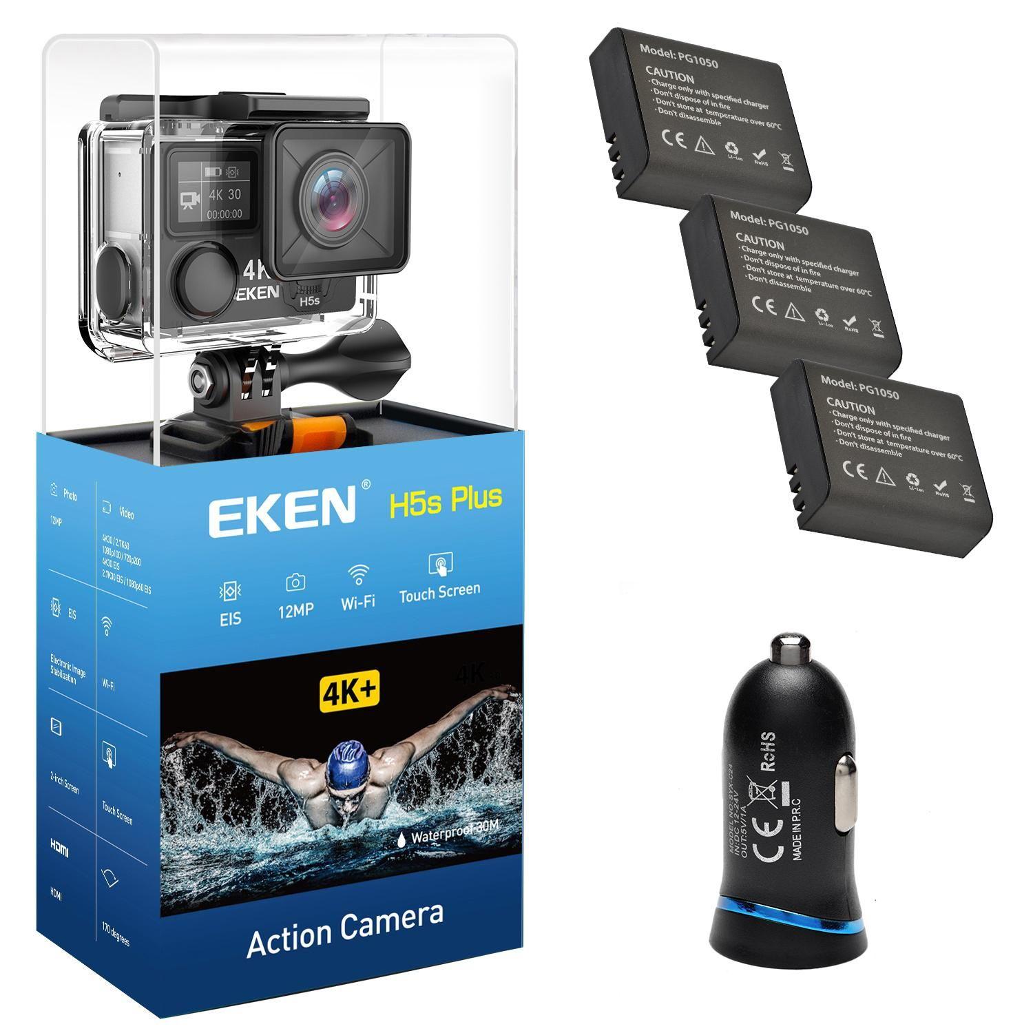 Eken H5s Plus WiFi 4K + 3 akumulatory + ładowarka samochodowa