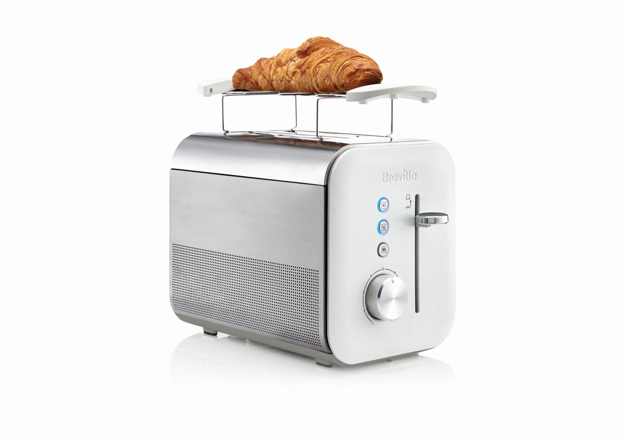 Toster Breville High Gloss VTT676X Ruszt do bułek Rozmrażanie 850W