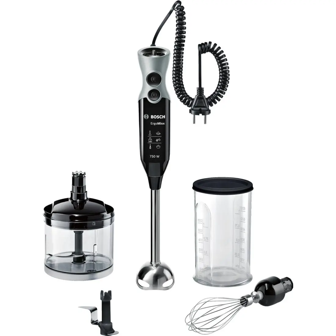 Blender Bosch ErgoMixx MSM67170 750W Mini rozdrabniacz Końcówka do ubijania