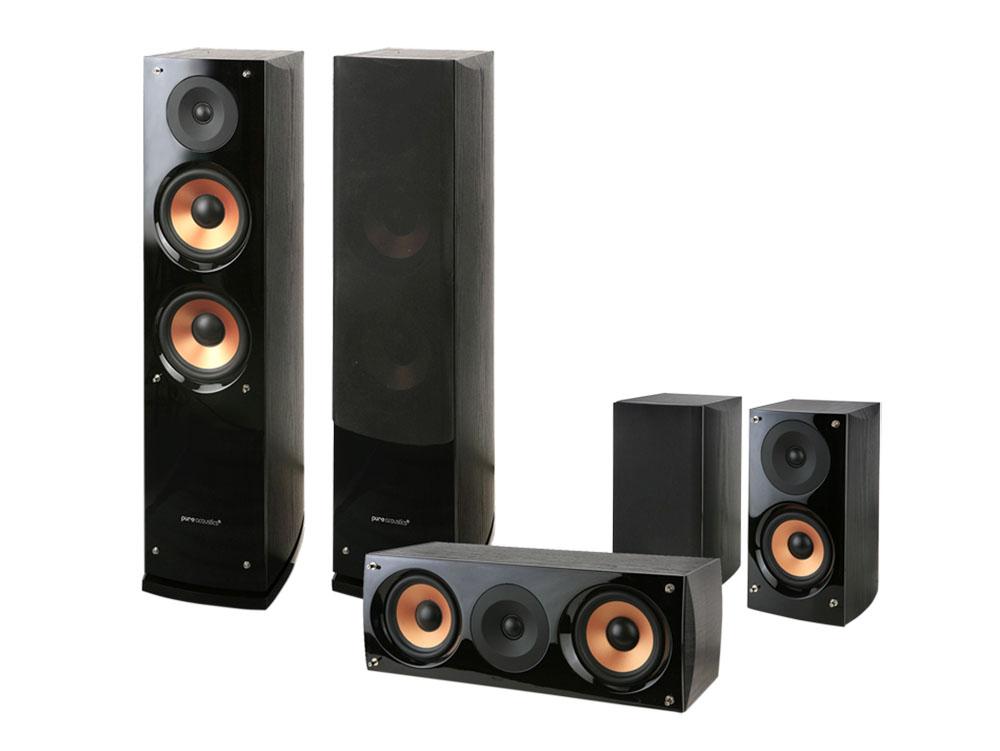 Zestaw kina Yamaha MusicCast RX-V485 (tytanowy), Pure Acoustics NOVA 6 (czarny)