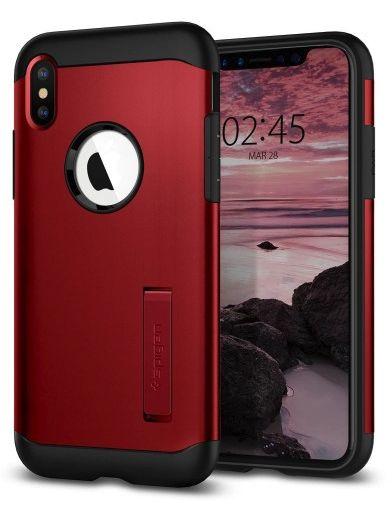Etui Spigen Slim Armor 065CS25158 do iPhone Xs Max (czerwony)