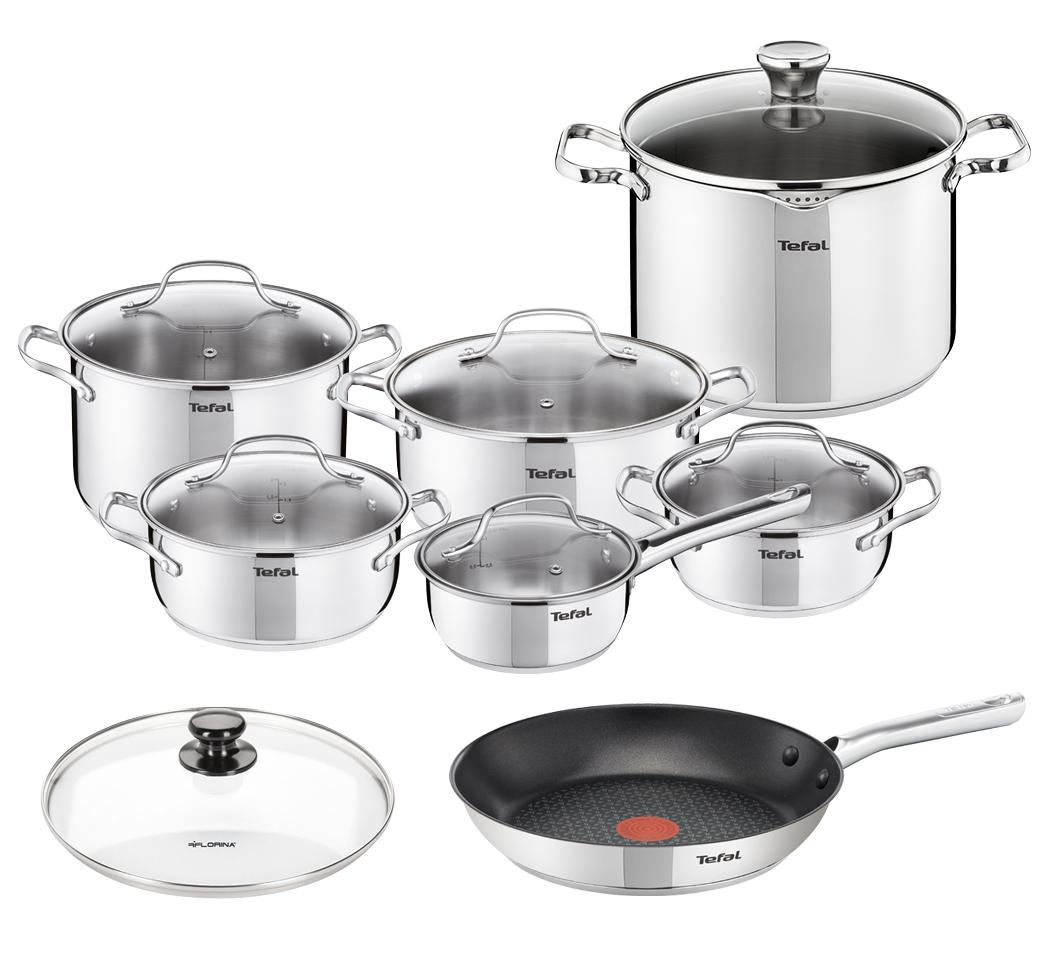 Tefal Zestaw garnki+patelnia+garnek+pokrywa