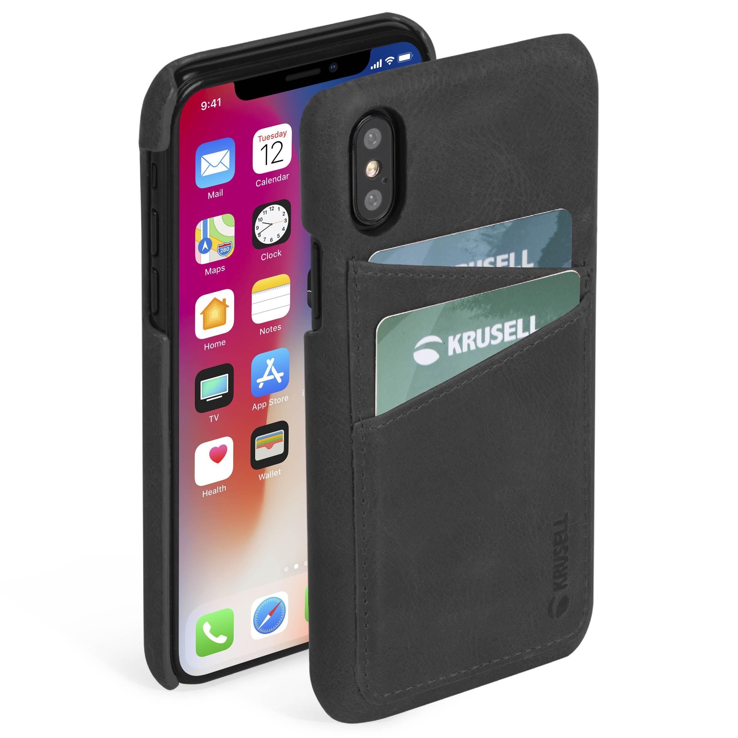 Etui Krusell Sunne 2 Card Cover do iPhone Xs Max (czarny)