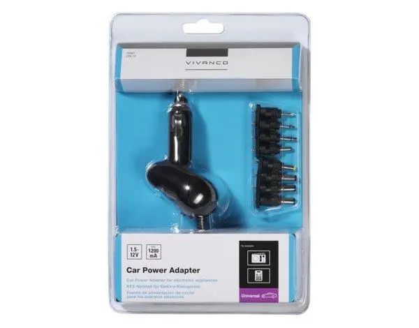 Ładowarka samochodowa Vivanco Uniwersalna 1200MA 12V Czarny