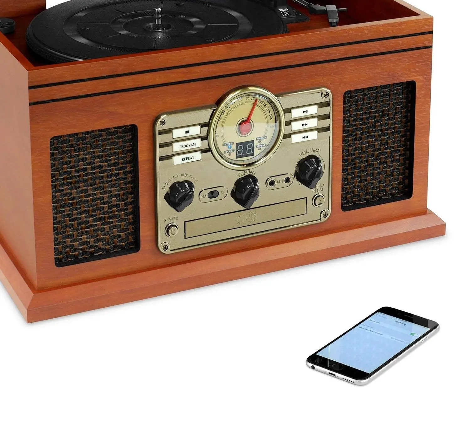 Gramofon Victrola VTA-200B-MA Manualny Napęd paskowy Bluetooth Brązowy