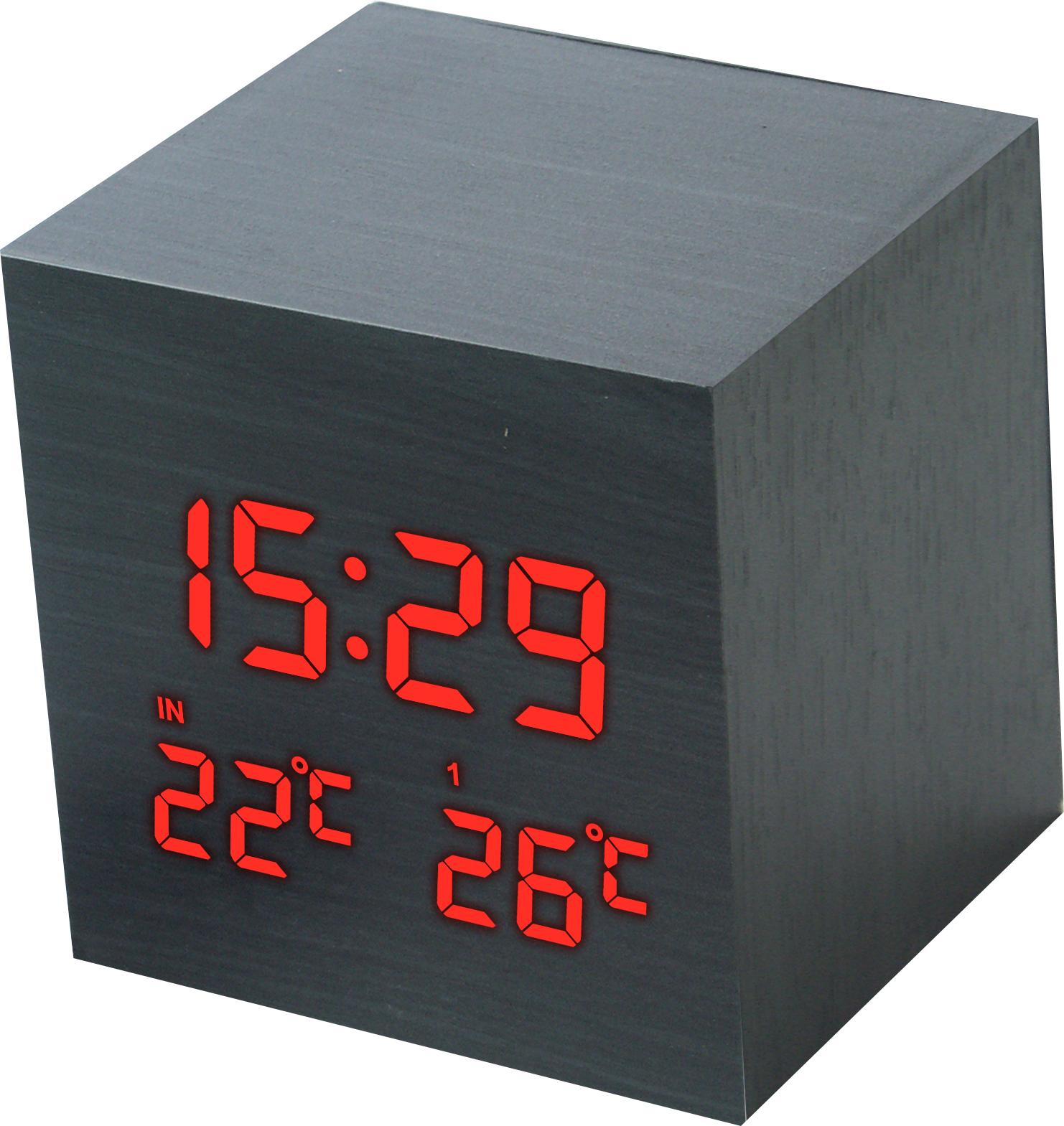 Zegar z termometrem Meteo ZP28 CZ Czarny