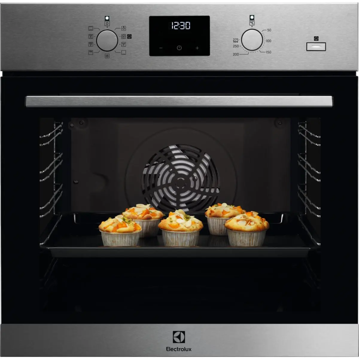 Piekarnik elektryczny parowy Electrolux 600 SteamBake EOD3C50TX Termoobieg Czarno-stalowy