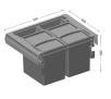 Sortownik odpadów Alveus Albio 50 2x17l 2x1l