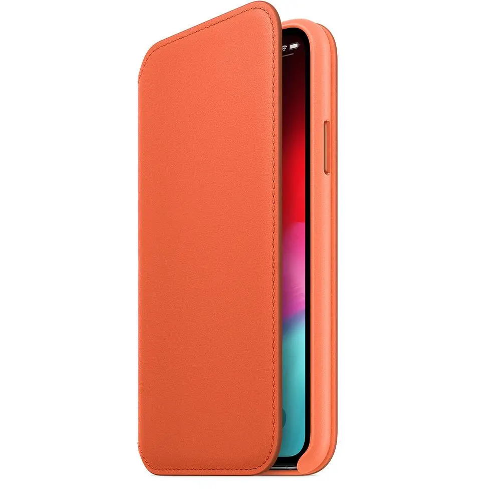 Etui Apple Leather Folio do iPhone Xs Pomarańczowy