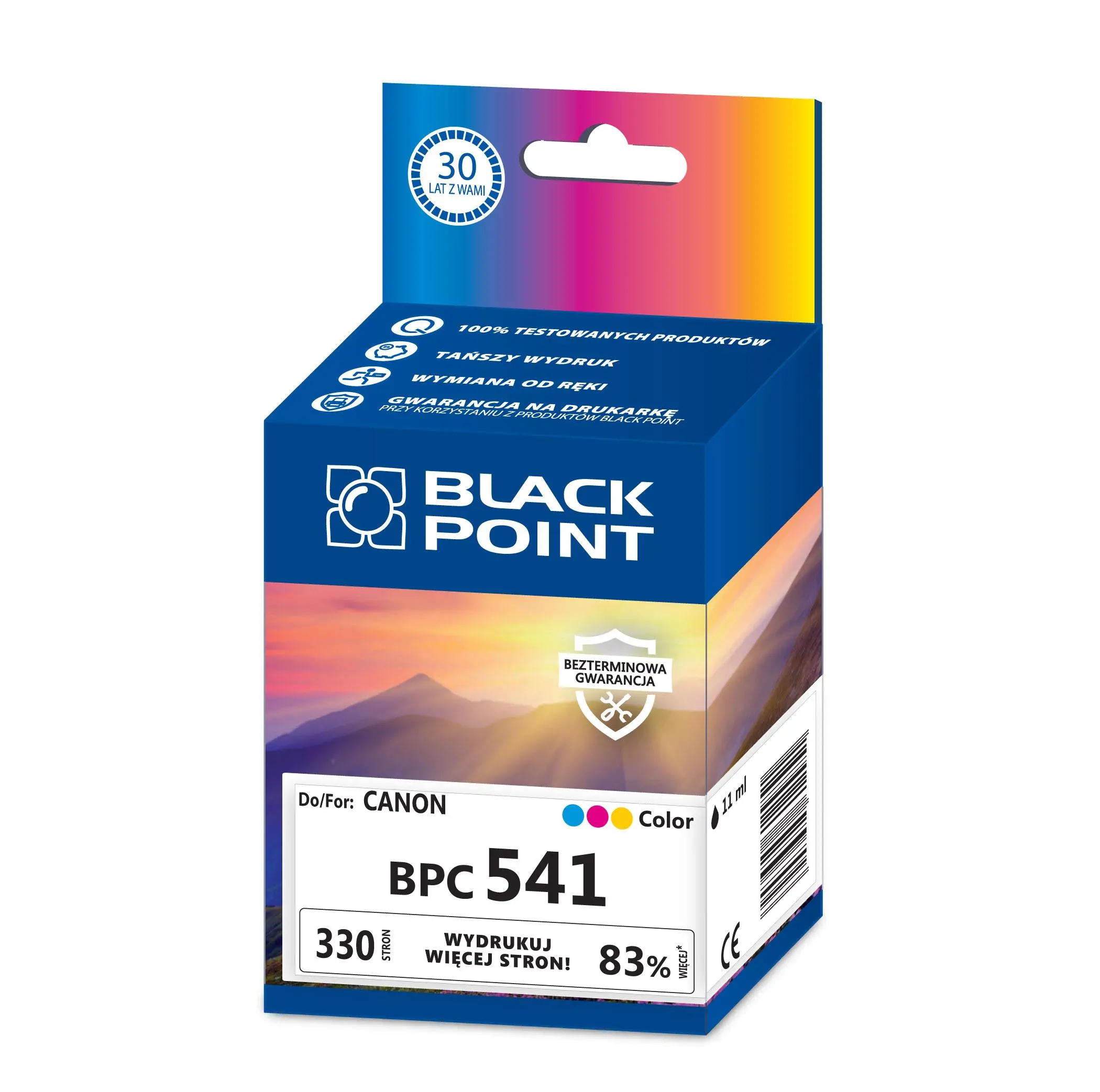 Tusz Black Point BPC541 (zamiennik CL-541) Kolor 11 ml