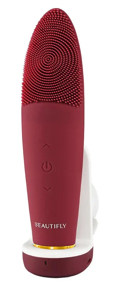 Szczoteczka do twarzy Beautifly podgrzewana szczoteczka soniczna B-Clean Bordowy