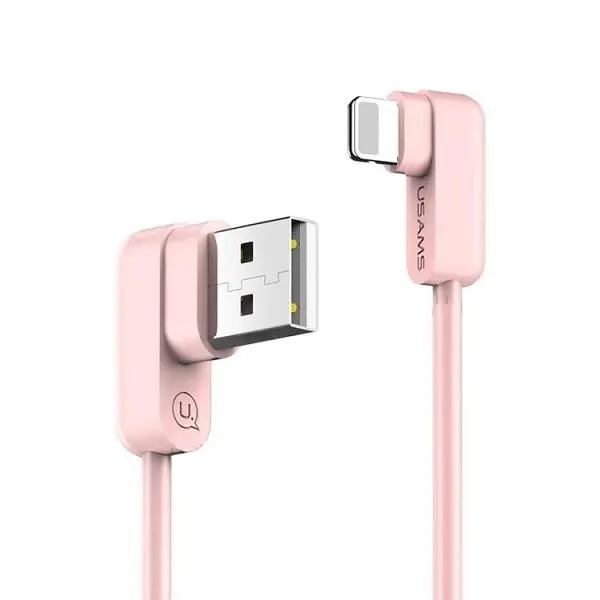 Kabel USAMS kątowy U-flow Lightning US-SJ165 Różowy