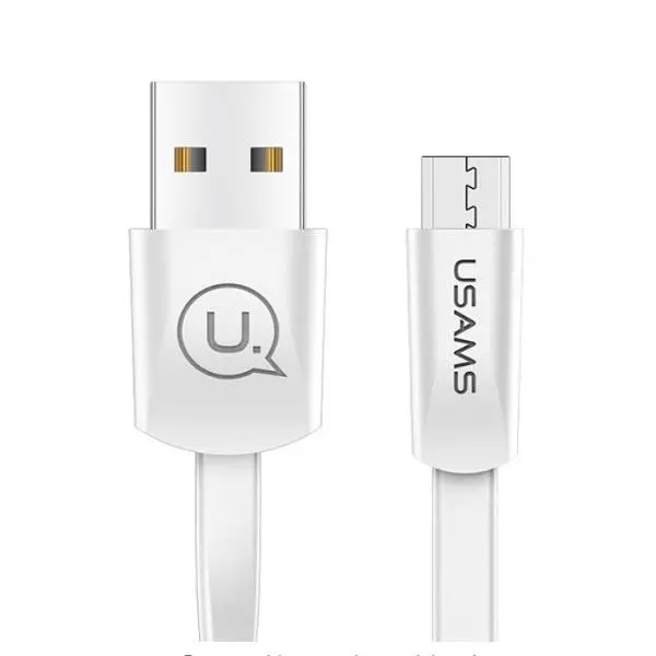 Kabel USAMS płaski U2 microUSB US-SJ201 Biały