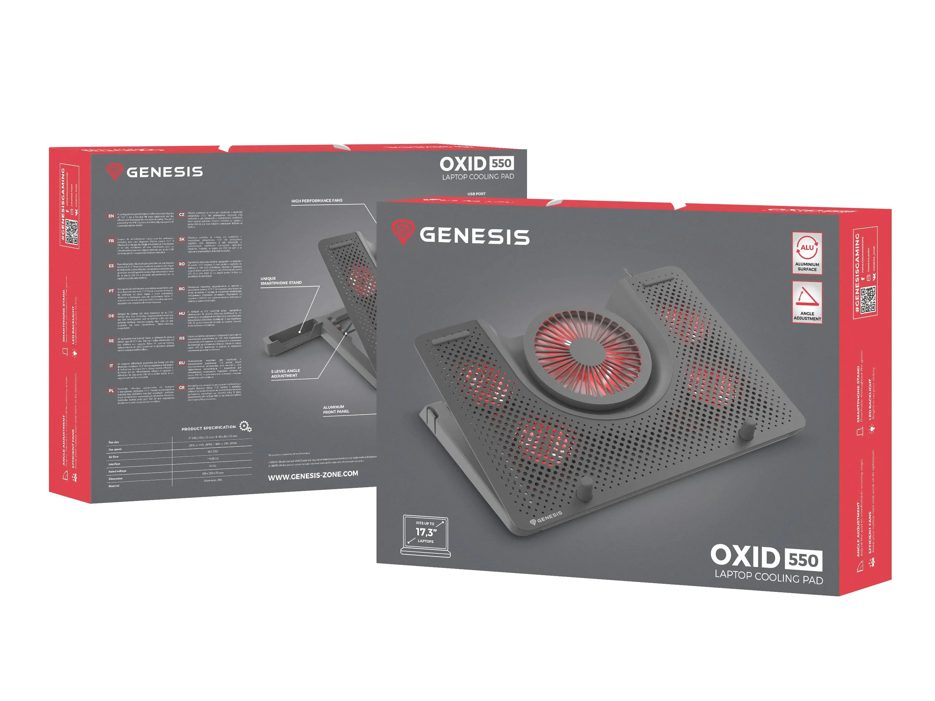 Podstawka chłodząca Genesis Oxid 550 Czarny