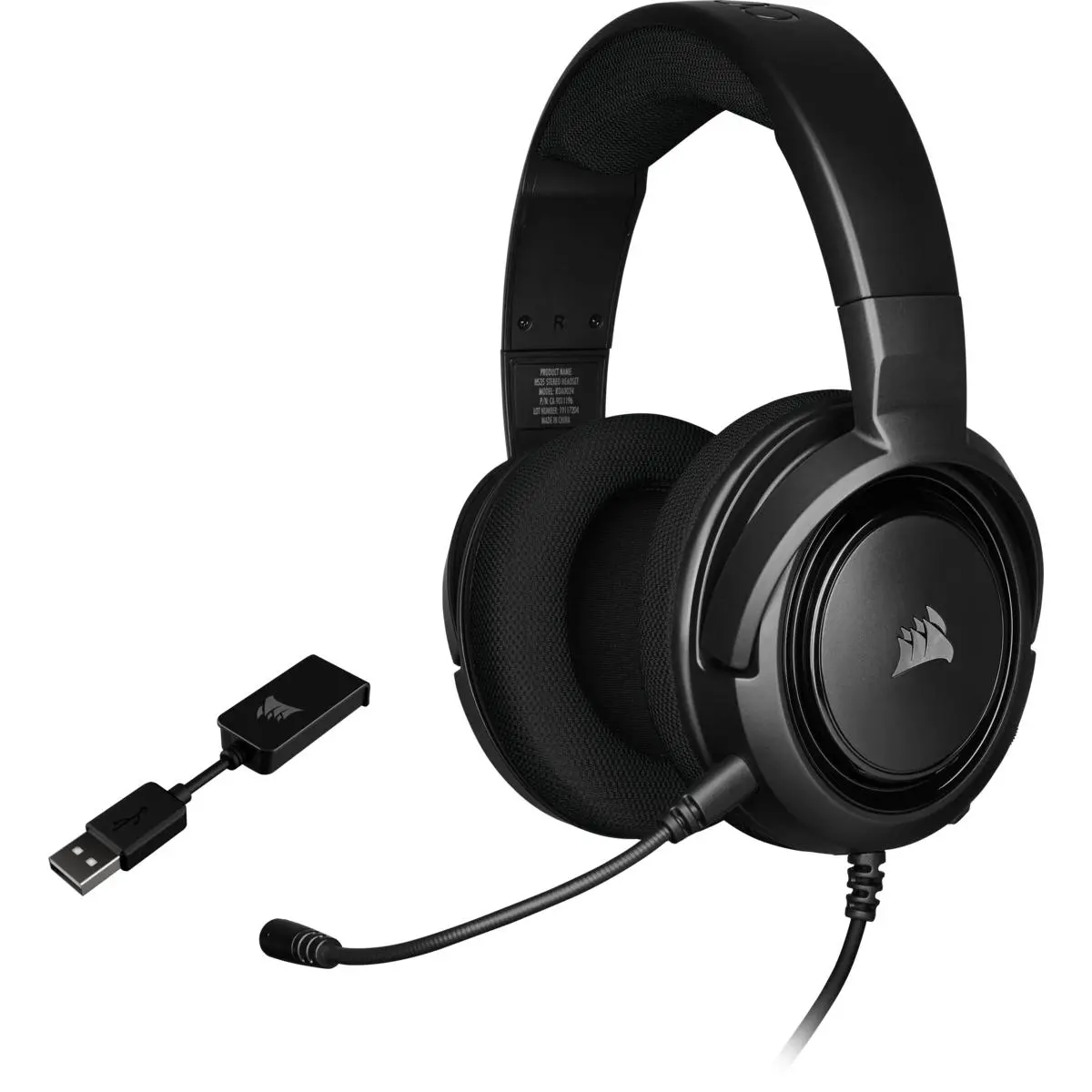 Słuchawki przewodowe z mikrofonem Corsair HS45 Carbon Surround 7.1 CA-9011220-EU Nauszne Czarny