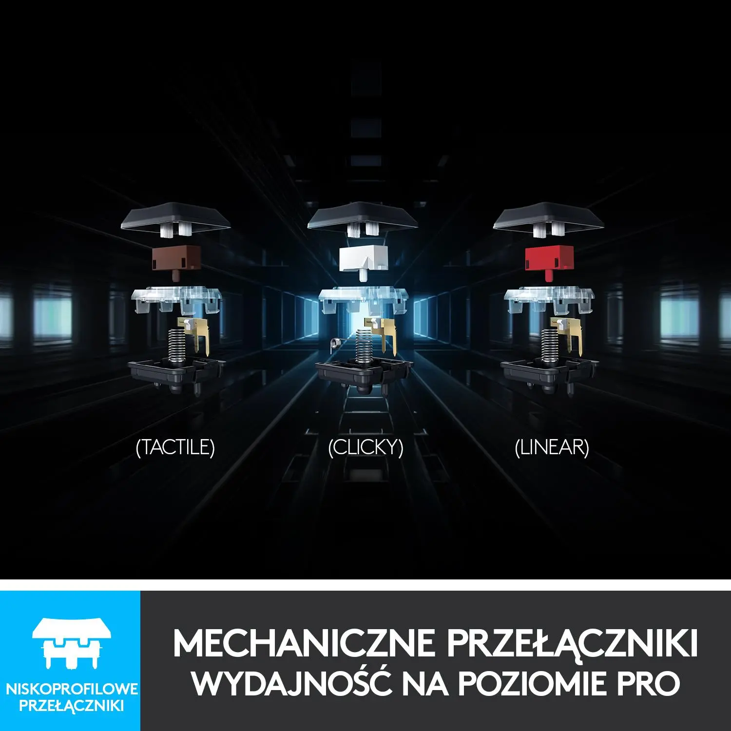 Klawiatura mechaniczna Logitech G915 GL Tactile Czarny