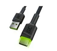 Green Cell GC Ray USB do USB-C LED 1,2m Czarny