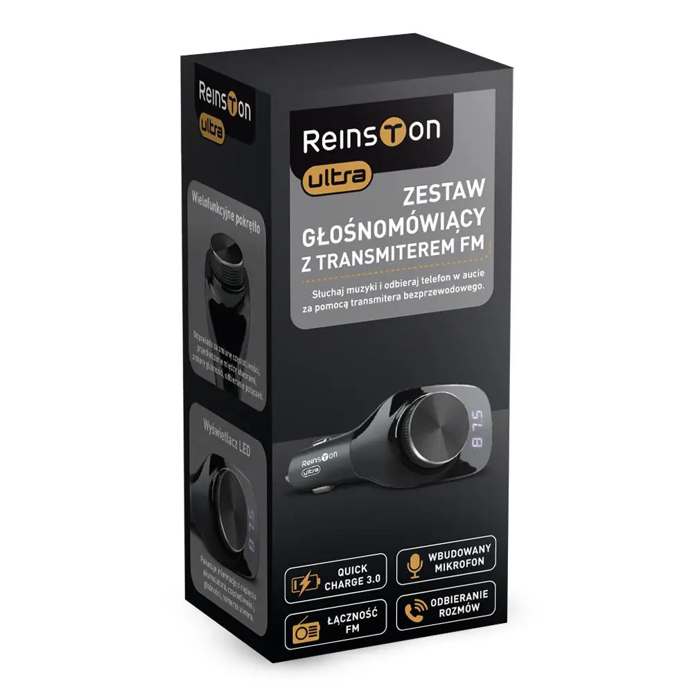 Transmiter FM Reinston TRA01 Z zestawem głośnomówiącym