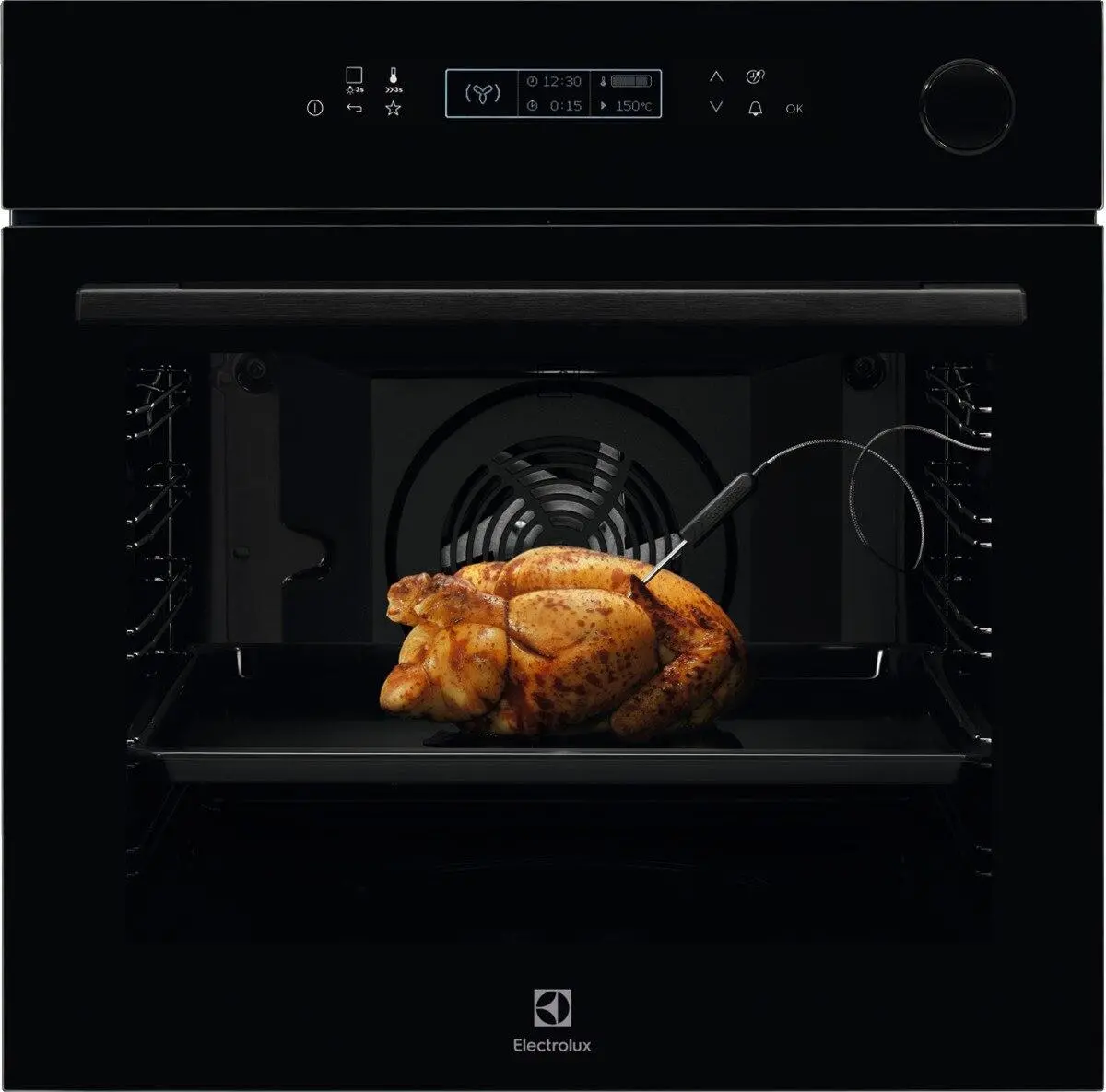Piekarnik elektryczny parowy Electrolux 700 SteamCrisp COC8H31Z Termoobieg Termosonda Czarny
