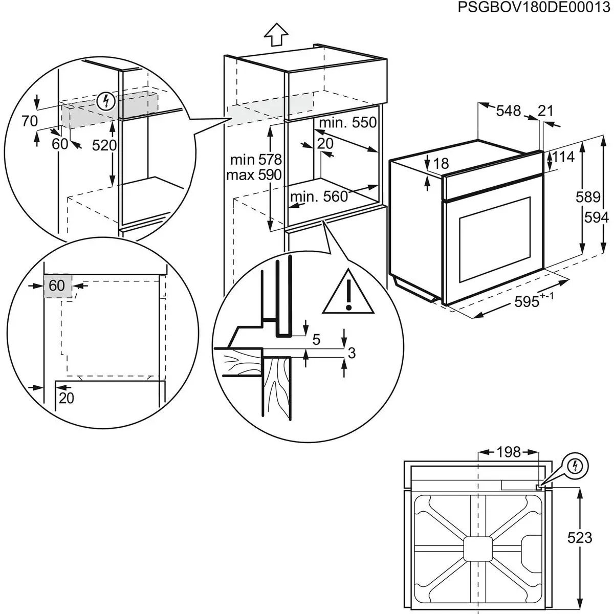 Piekarnik elektryczny parowy Electrolux 700 SteamCrisp COC8H31Z Termoobieg Termosonda Czarny