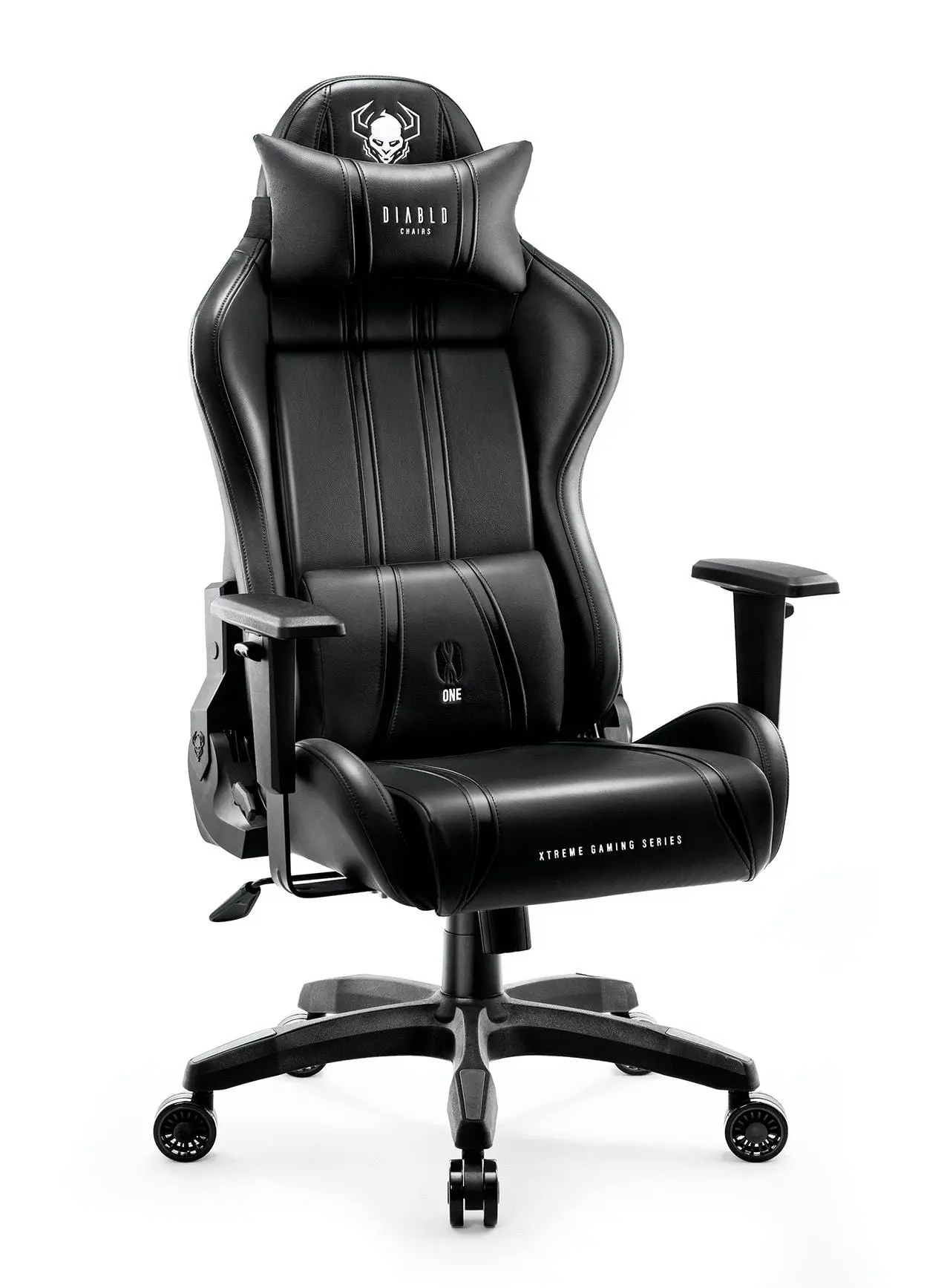 Fotel Diablo Chairs X-One 2.0 King Size Gamingowy do 160kg Skóra ECO Tkanina Czarno-czarny