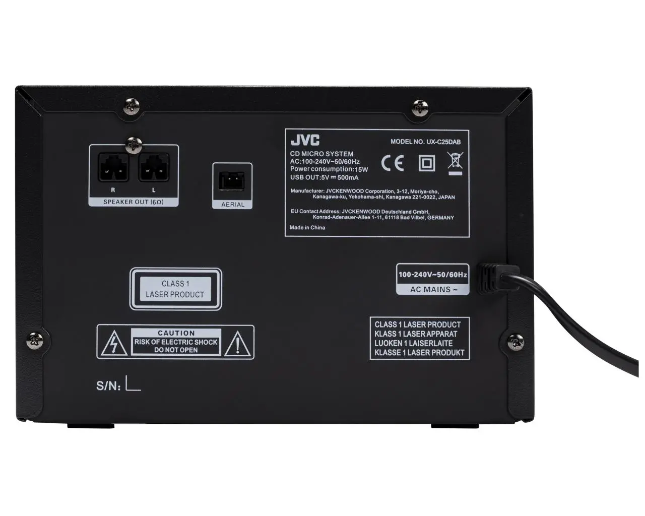 Wieża JVC UX-C25DAB 14W Bluetooth Radio FM, DAB+ Czarny