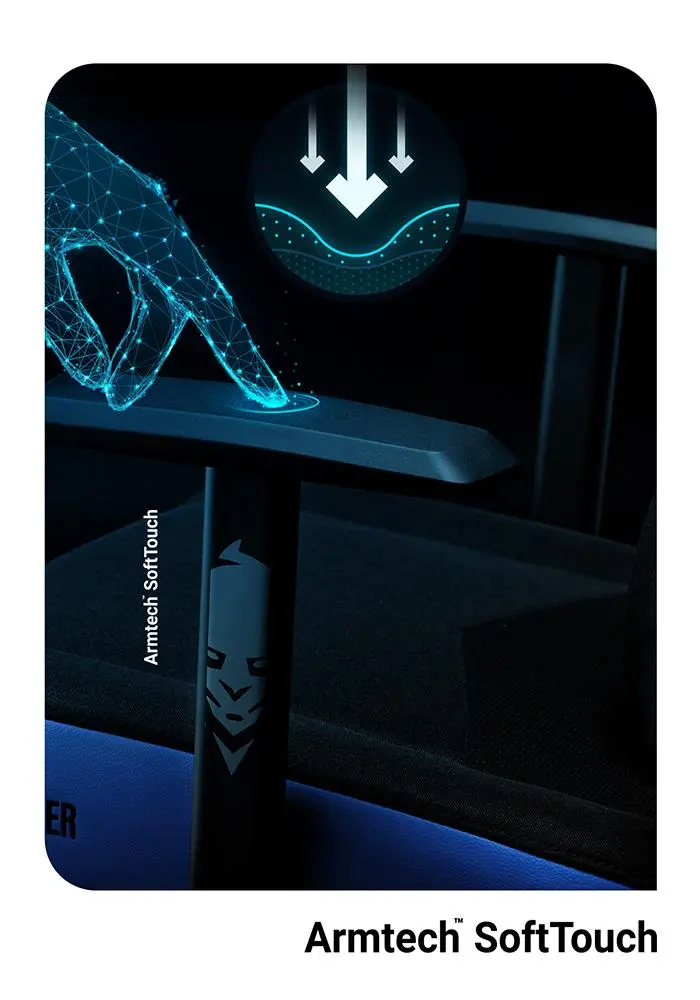 Fotel Diablo Chairs X-Gamer 2.0 Normal Size Gamingowy do 150kg Skóra ECO Tkanina Cool water
