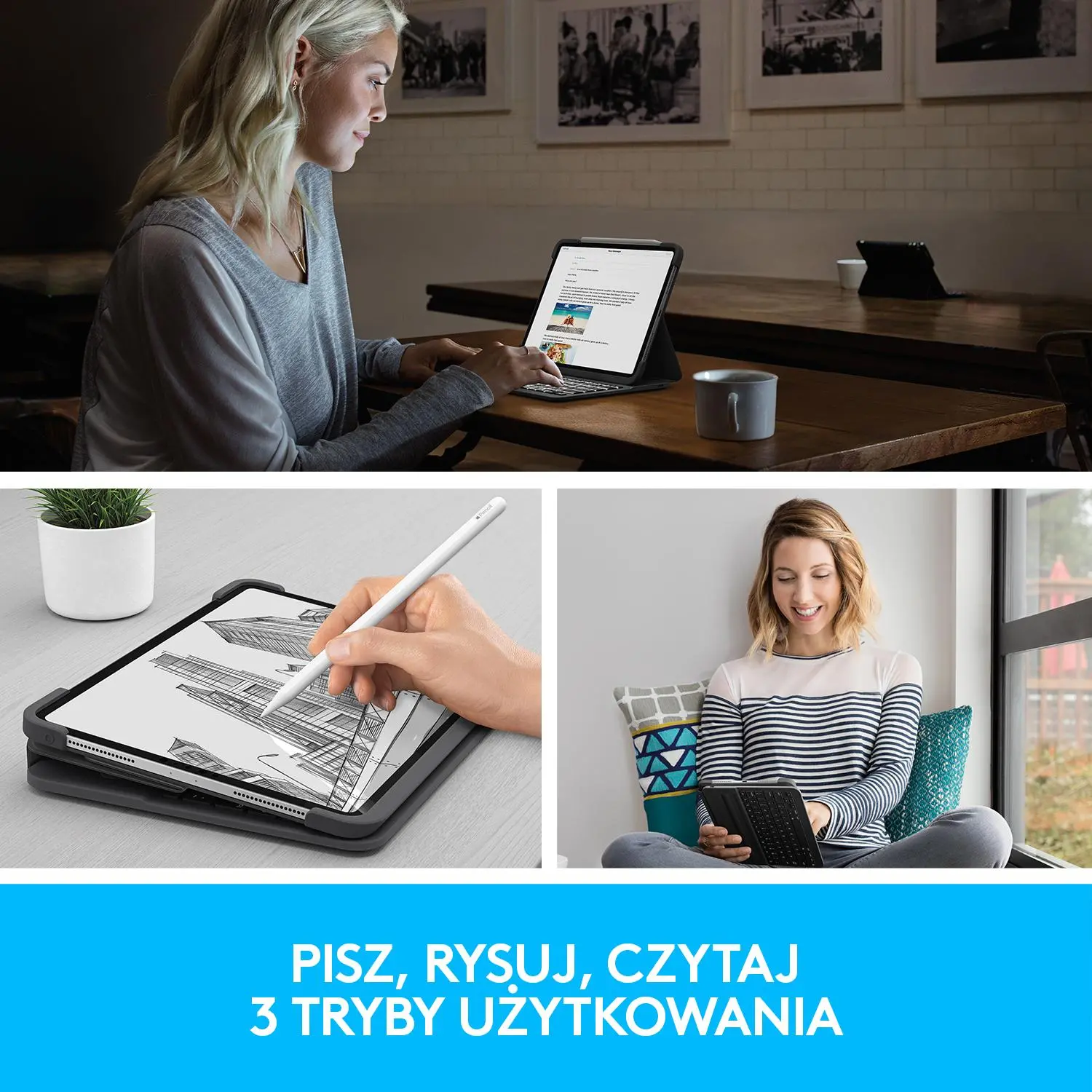 Etui na tablet Logitech Slim Folio Pro iPad Pro 12,9 (3. i 4.gen.) Grafitowy