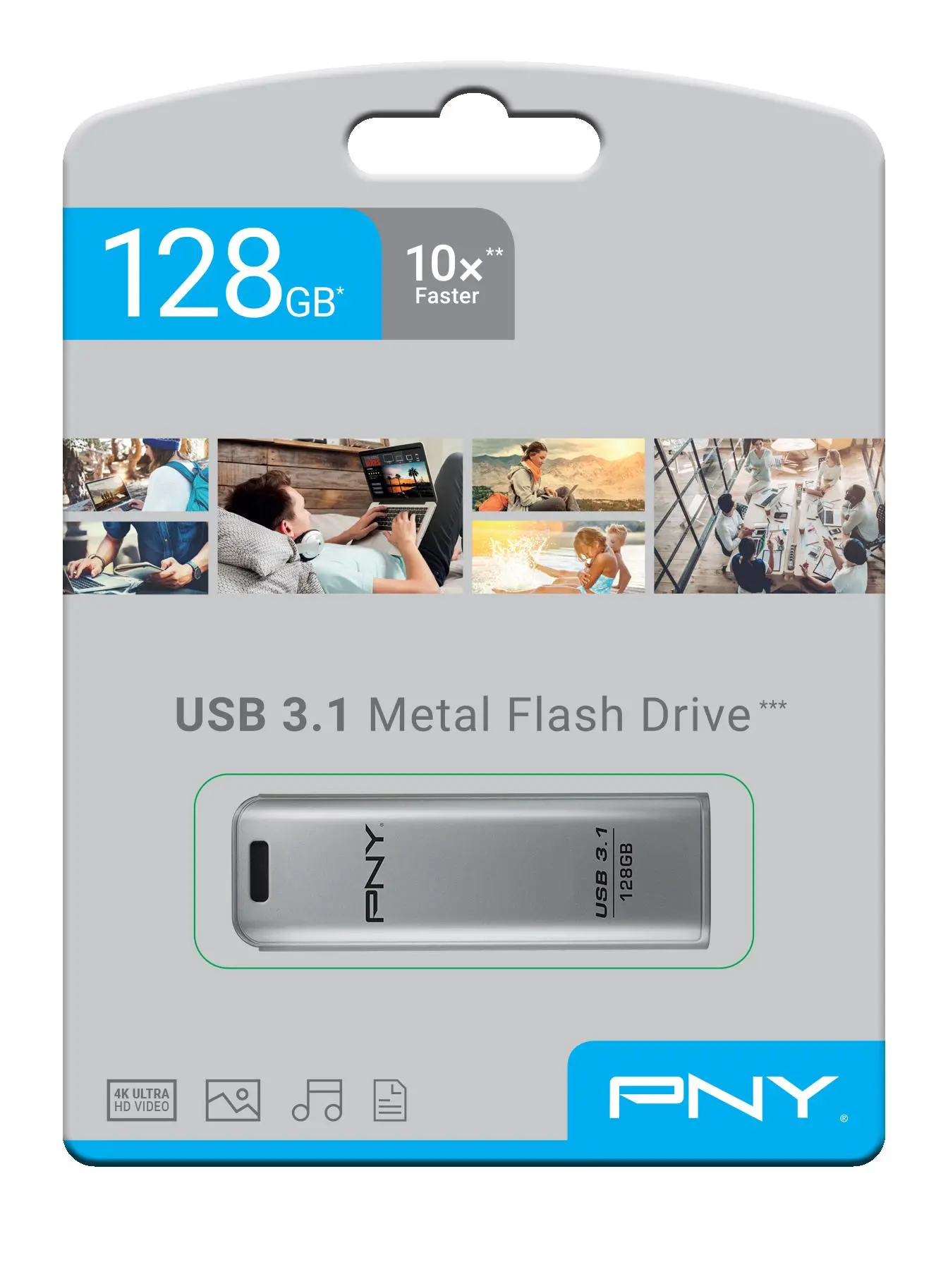 PenDrive PNY Elite Steel 128GB USB 3.1 Srebrny