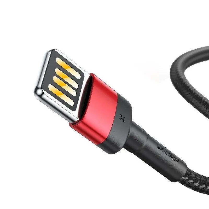 Kabel Baseus Lightning USB dwustronny Cafule 2,4A 1m Czarno-czerwony